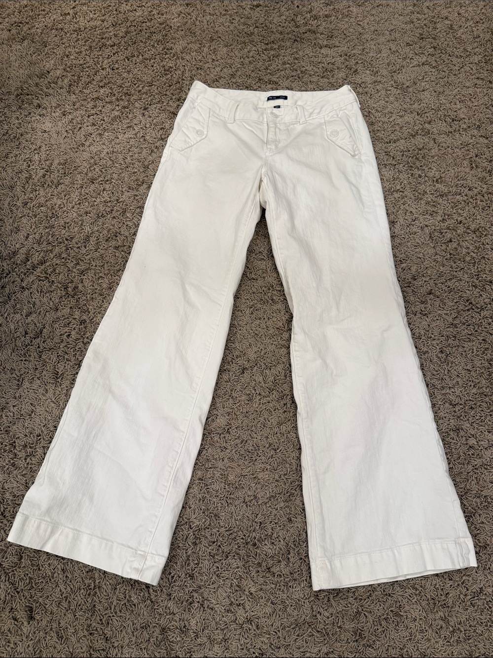 White Women’s Wide-Leg Jeans - Classic Casual stretch